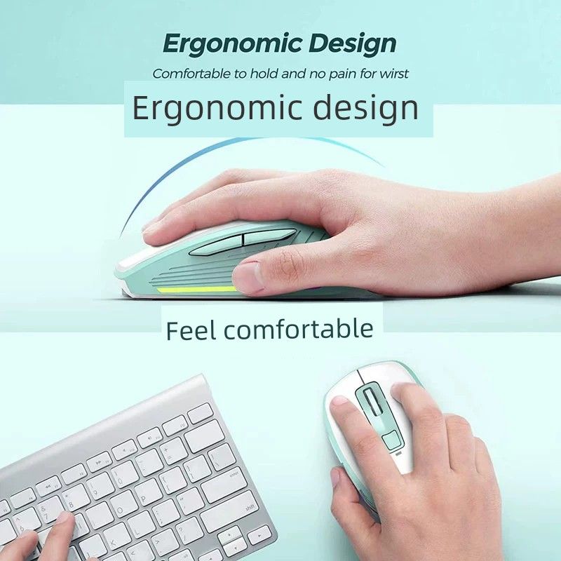 Ratón inalámbrico delgado y portátil de 2,4 GHz, silencioso, para oficina, con interfaz USB, plug-and-play, recargable_voghion.com