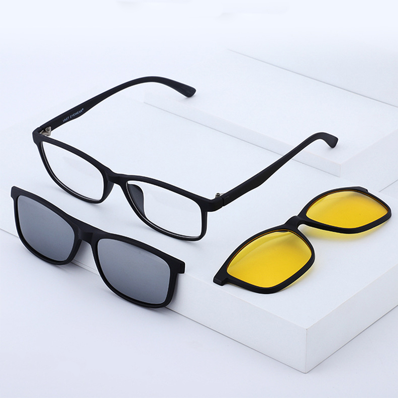 Magnetic Clip-on Sunclasses Polarized Outdoors Sport Driving Eyeglass Frames_voghion.com