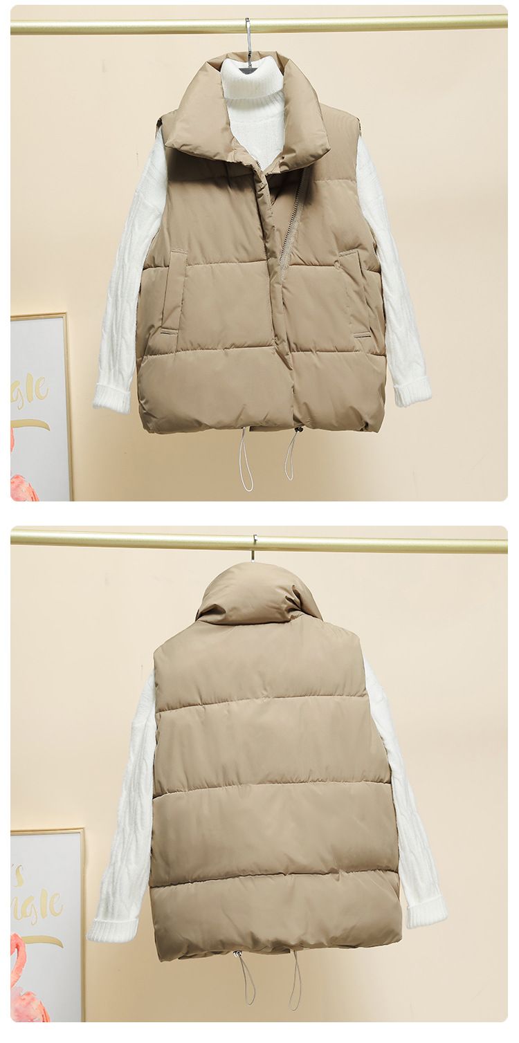 Women's Quilted Puffer Vest Short Sleeveless Jacket - Lightweight Warm Zip-Up Layering Piece For Fall Winter, Casual Chic Office Wear_voghion.com