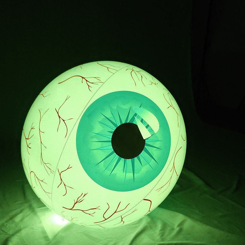 PVC Inflatable LED Eyeball, Halloween Glowing Ball Decoration With Bloodshot Effect, Horror Party Prop_voghion.com