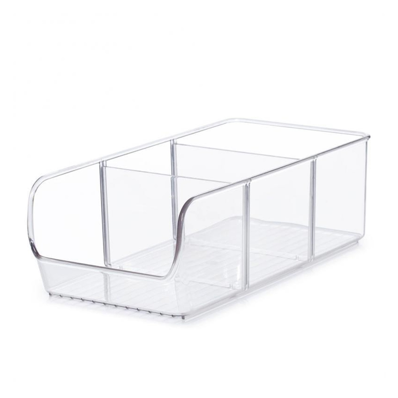 Kühlschrankfach Transparente Aufbewahrungsbox Kunststoff-Lebensmittel-Organizer-Behälter Lebensmittelaufbewahrung Lebensmittel-Teeregal Snackbox Stapelbar_voghion.com