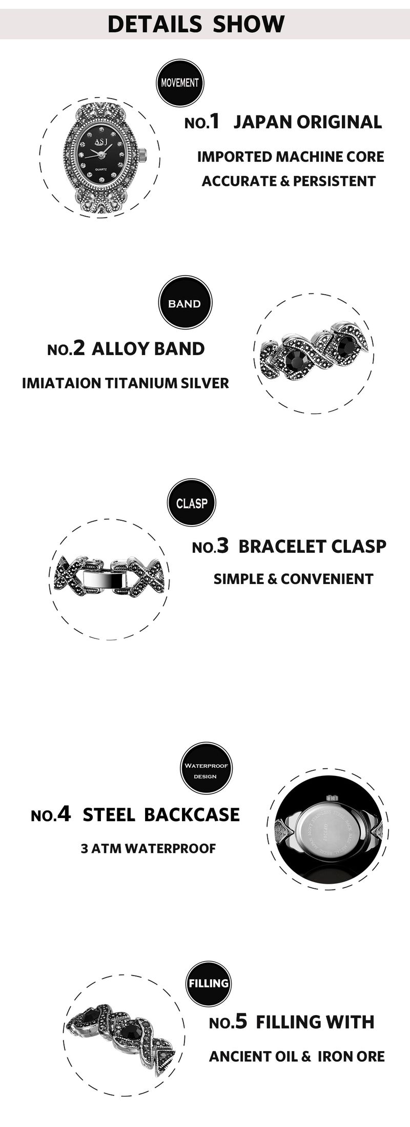 Women's Watch Diamond Set Vintage Simple Temperament Student Women's Quartz Watch_voghion.com