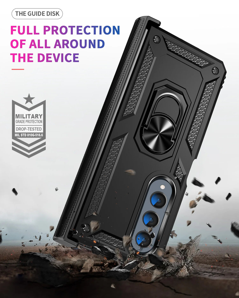 Voor 4 3 Fold4 Fold3 Shockproof Folding Armor Case voor Samsung Galaxy Z Fold 5 Fold5 5G Standhouder ring Cover_voghion.com