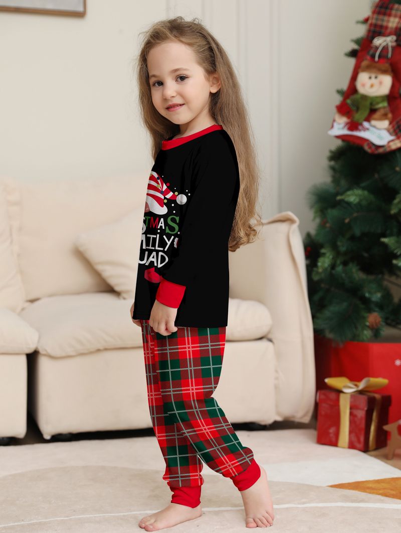 Flame Retardant Fabric Christmas Children's Suit 2025 Autumn New Boys And Girls Pajamas Santa Claus Print Home Clothes_voghion.com