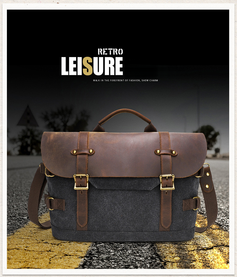 Fashionable new canvas shoulder bag, casual crossbody bag, new manufacturer retro mailman bag, computer bag_voghion.com