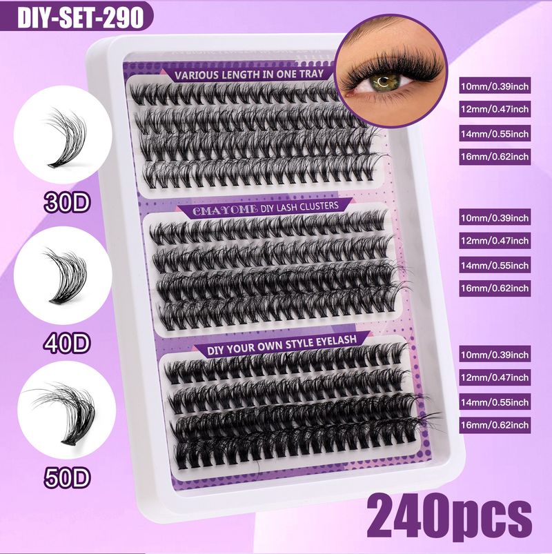 Europski i američki prekogranični 30D100D gusti pojedinačni skup umjetnih trepavica set od 10 16 mm uvijajućih DIY segmentiranih trepavica_voghion.com