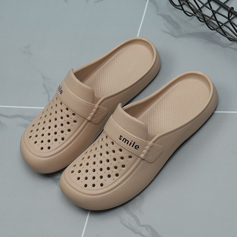 Closed Toe Sandals Women's Lightweight Non Slip Outdoor Summer Fashion Flats Seaside Beach Hole Shoes Easiest For Match_voghion.com