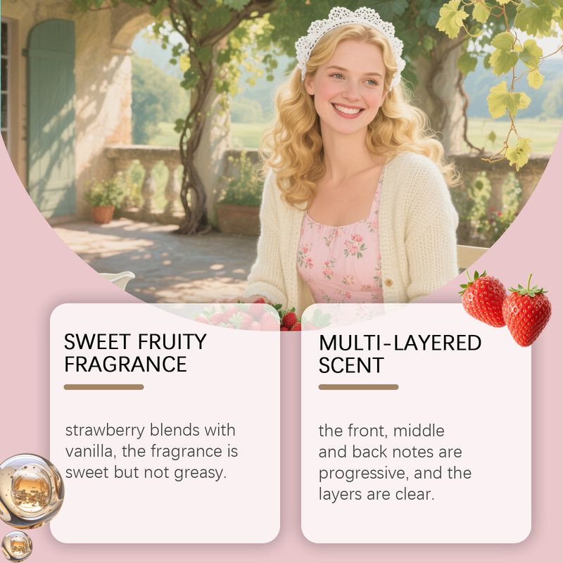 Parfum corporel à la fraise, vaporisateur portable longue tenue, doux et délicat, léger et vaporisateur_voghion.com