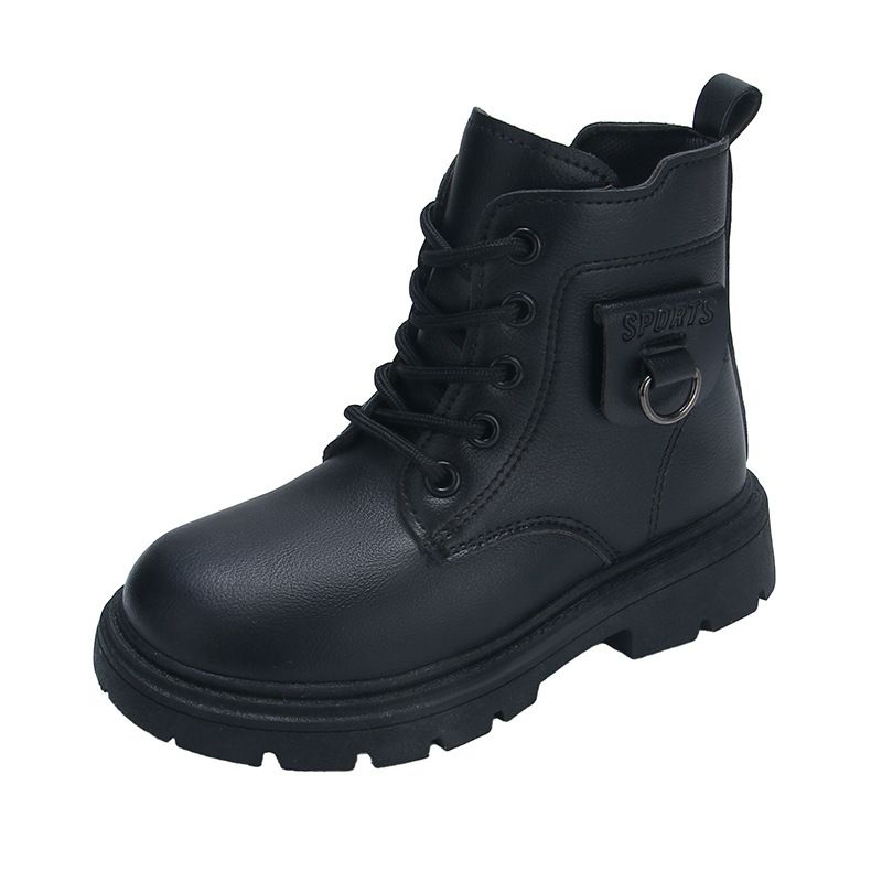 Jungen Martin Single Mädchen Herbst Winter Neue Kinder Schnee Echtes Leder Baumwolle Schuhe Kurze Stiefel_voghion.com