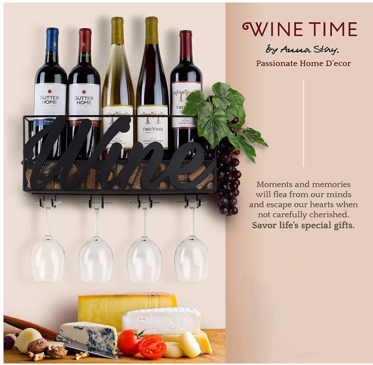 Tiebohui Letter Wine Rack Goblet Hanger Iron Hanging Wall Wine Rack Wine Rack Wall Hanging Wine Rack_voghion.com