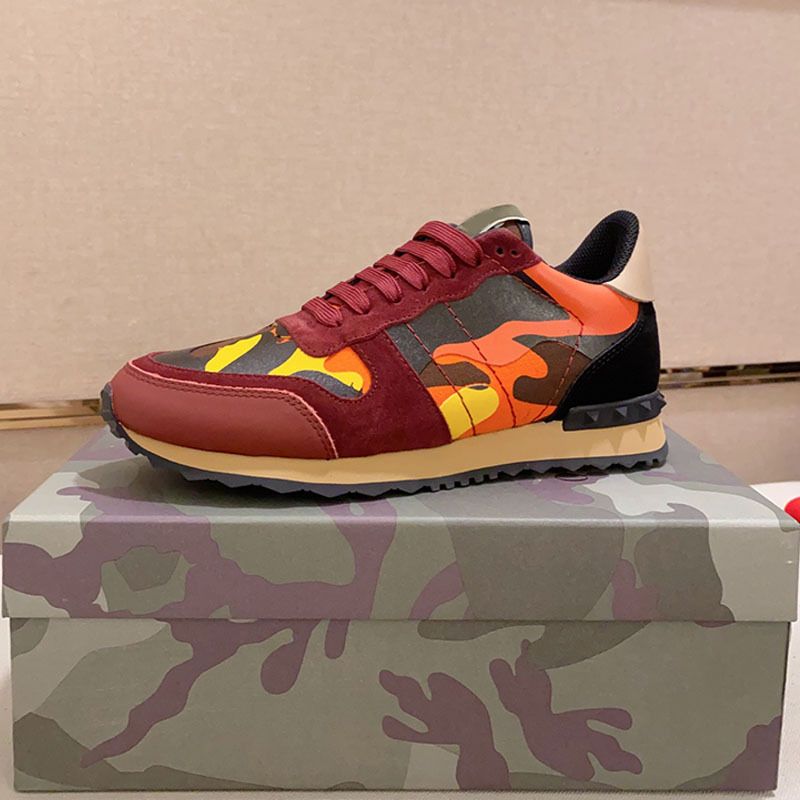 2024 Nowe buty sportowe V-Home Camouflage dla mężczyzn z nitowanym grubym dnem, modne sznurowane na co dzień, bloki kolorów_voghion.com