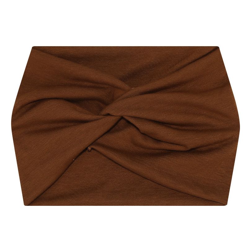 New Women's Wide Edge Hair Band Solid Color Elastic Headscarf Men's Sports Yoga Running Fitness Antiperspirant Cotton Headband_voghion.com