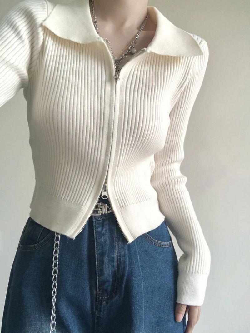 Kurzes, tailliertes Strickshirt mit eckigem Ausschnitt in Übergröße für Damen, neuer Herbst-Winter-Stil, ideal zum Kombinieren, kurzes Top für modebewusste Mädchen_voghion.com