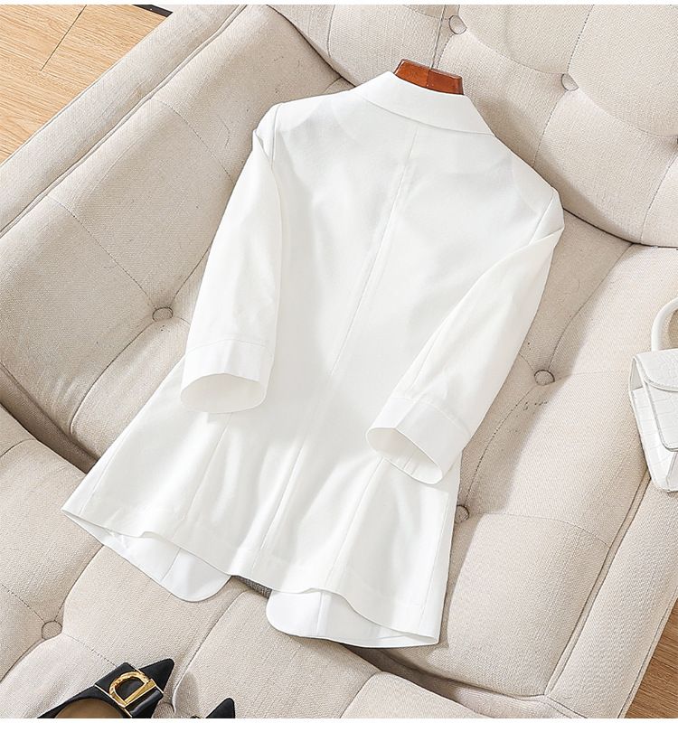 Damenbekleidung Kurze Anzugjacke für Damen im Sommer dünn neu Frühling und Herbst klein lässig Dreiviertelärmel kleiner Anzug Sommer_voghion.com