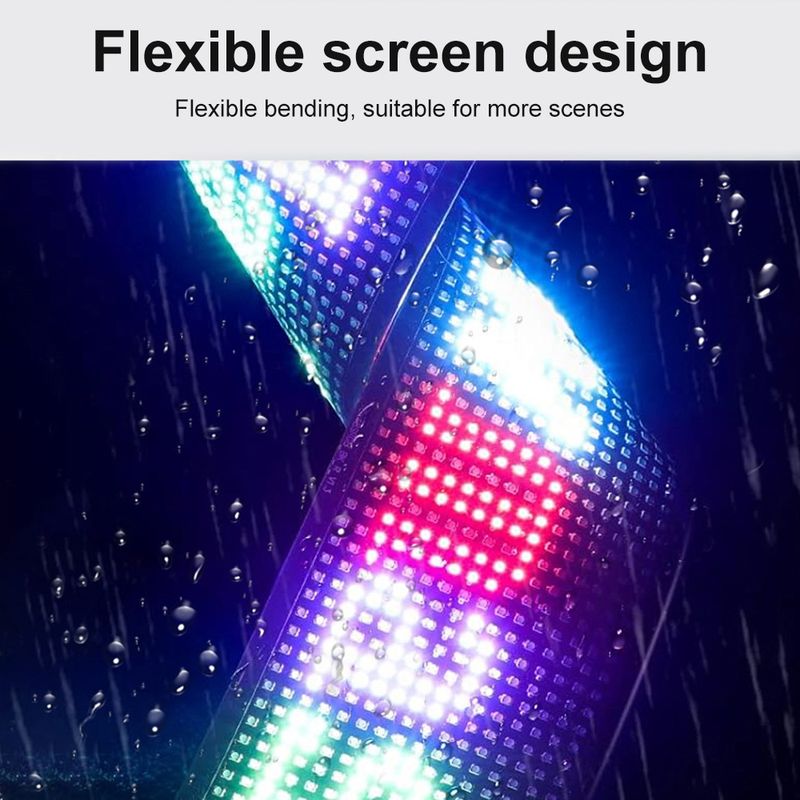 Dynamisches Devil's Eye LKW-Windschutzscheiben-Scrolling-Werbung Autoschild RGB DIY App-Steuerung LED-Panel Flexibles Displaylicht_voghion.com