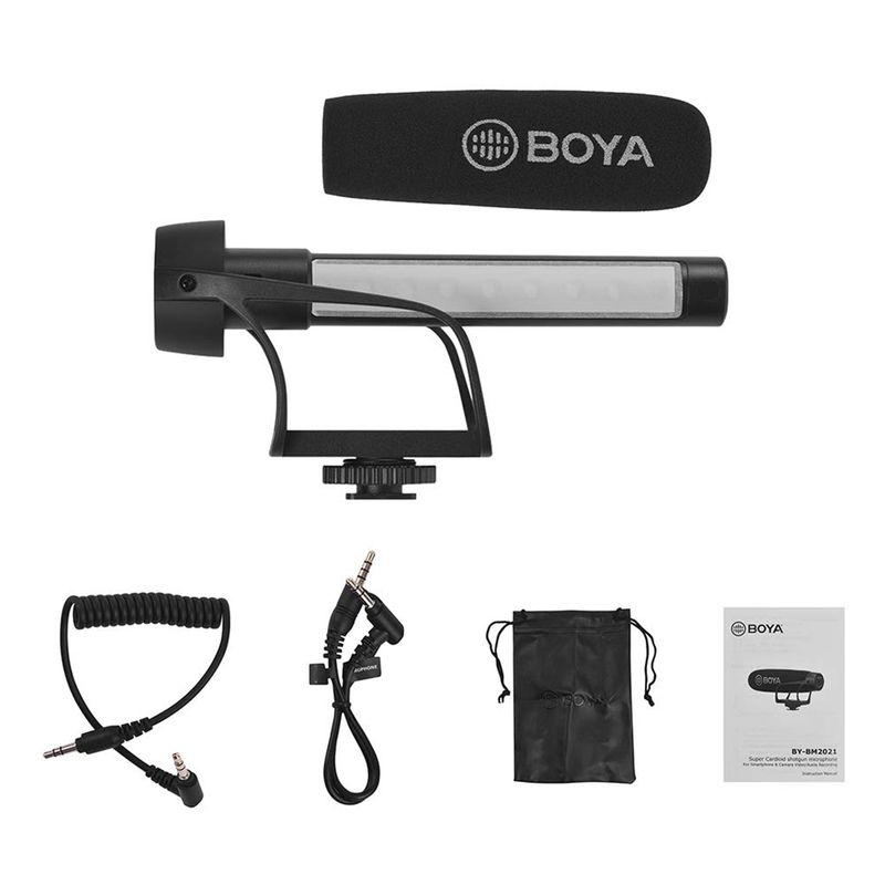 BOYA BY-BM2021 Super-Cardioid Shotgun Microphone For Iphone Android Smartphone DSLR Camera Camcorder Interview Live_voghion.com
