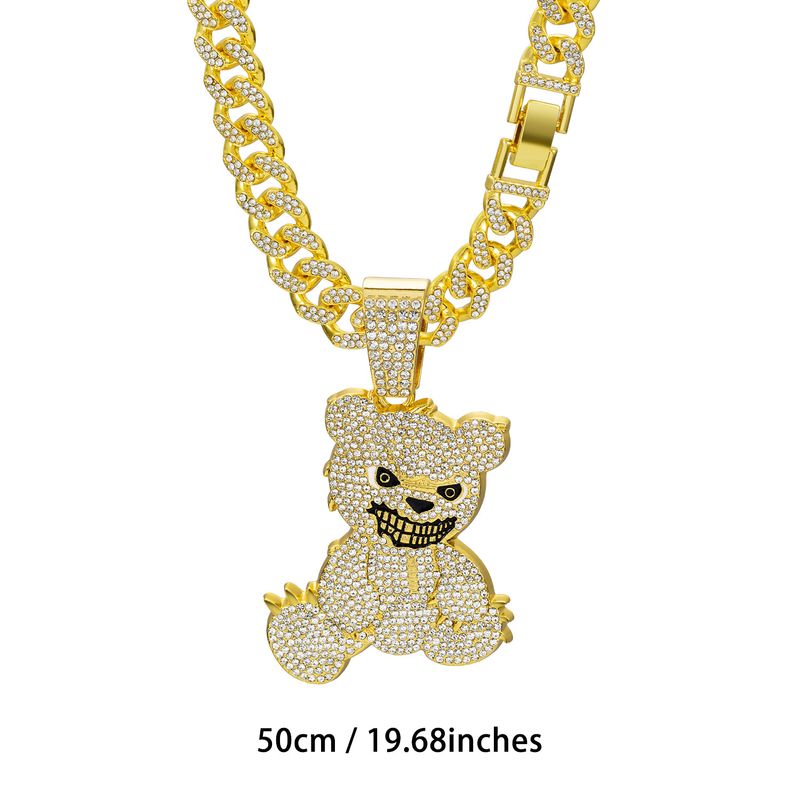 Smiling Unique Panda Necklace Fashion Hip-Hop Cuban Chain Jewelry For Men_voghion.com