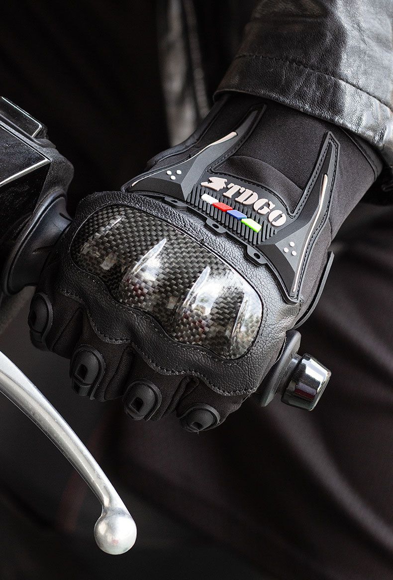 Motorcycle Gloves – All-Season Riding Gloves (Touchscreen, Anti-Slip, PE/Alloy/Carbon Shell, M/L/XL, Black/Red/Green)_voghion.com