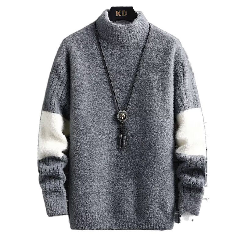 Neuer Nerzpelzpullover für Männer im Herbst und Winter, mit verdicktem Fleece und warmer Basis, trendiger Strickpullover_voghion.com