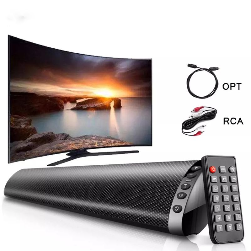 BS-41 Altoparlante soundbar per TV Home Theater da parete con ingresso AUX OPT, altoparlanti stereo surround con telecomando, sistema audio_voghion.com
