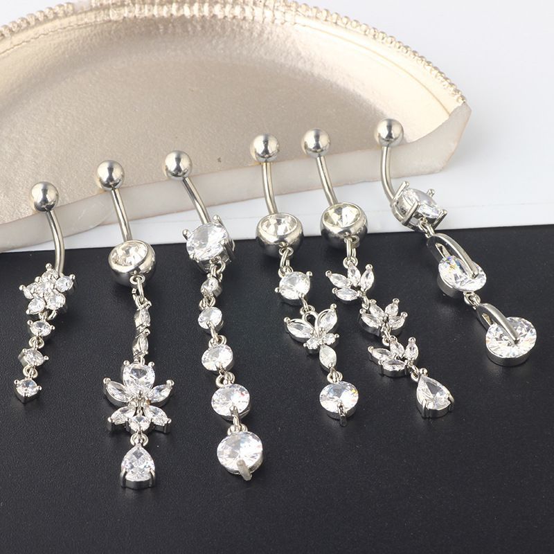Popüler Takım Göbek Halkası Vücut Takısı Piercing Göbek 6 Parçalı Set_voghion.com