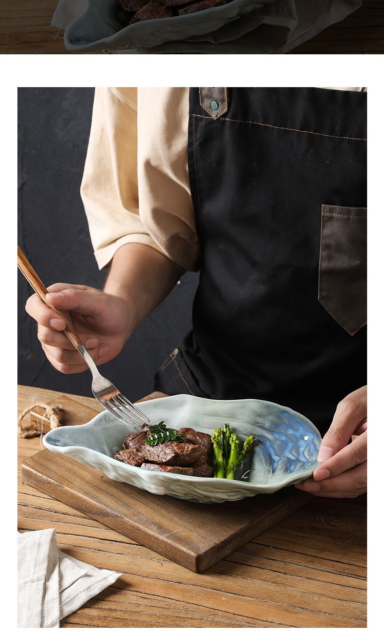 Ugnsbytta keramiskt fat personlig restaurang hotell ostronformad högvärdig dessert liten skål dippsås sojasås skål_voghion.com