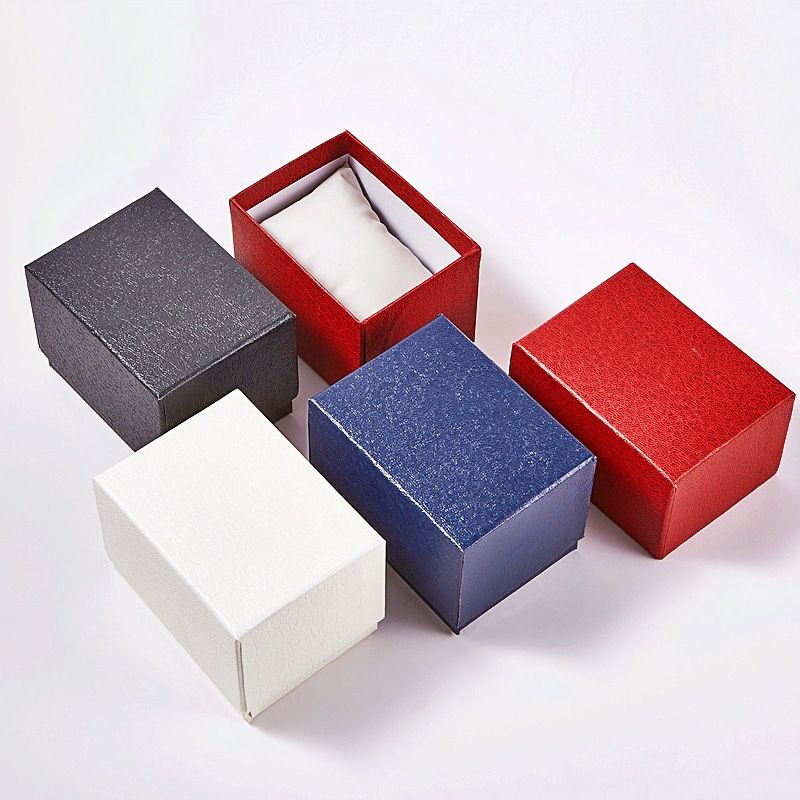 Pudełko na zegarek Skórzana poduszka Pudełko z wzorem liczi Pudełko na zegarek Kwadratowe pudełko na zegarek dla mężczyzn i kobiet_voghion.com