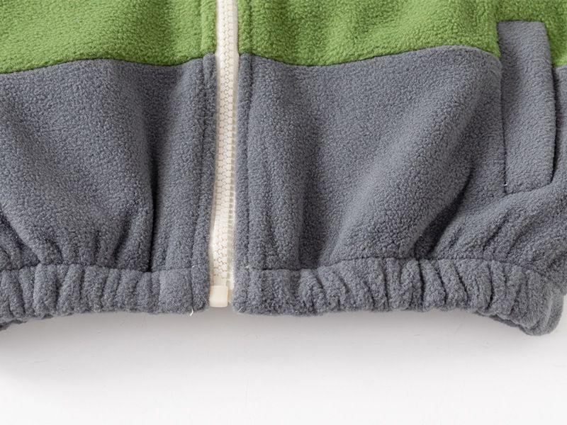 Cappotto per bambini Cappotto in pile per bambini Camicia con cerniera abbinata ai colori_voghion.com