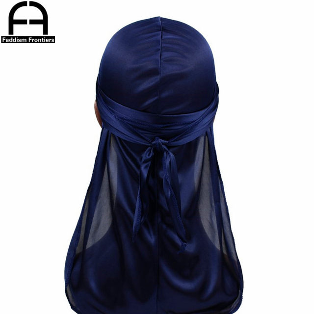 Unisex Damen Herren Seide Durag Turban Hut Perücken Biker Kopfbedeckung Stirnband Haarschmuck Lange Schwanzriemen Bandanas Seidige Durags_voghion.com