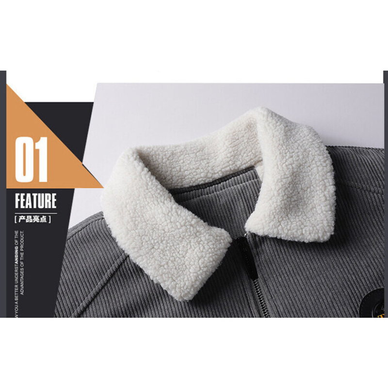 Jacke aus Cord-Lammwolle für Herren, für den Winter, lose Plüsch- und verdickte, lässige Reversjacke für Herren_voghion.com