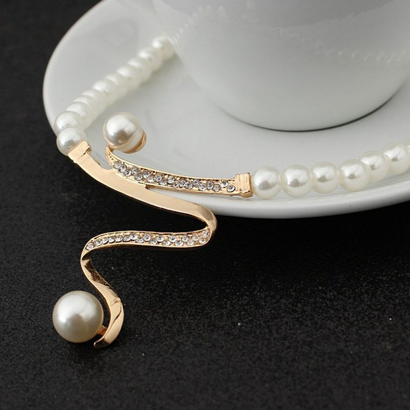 Ensemble de bijoux de mariage avec collier et boucles d'oreilles à perles Qianbihe Rhie_voghion.com