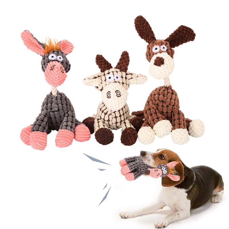 Spielzeug in Eselform für kleine und große Hunde, Katzen, quietschendes Plüschspielzeug, langlebiges, kaubares, süßes Spielzeug, Haustiertraining von PawParty Store_voghion.com