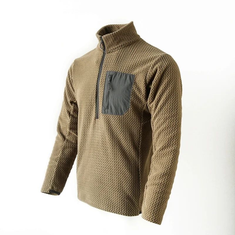 Abbigliamento da uomo Primavera e autunno Comodo maglione spesso unisex con mezza cerniera in pile ondulato e velluto a maniche lunghe_voghion.com
