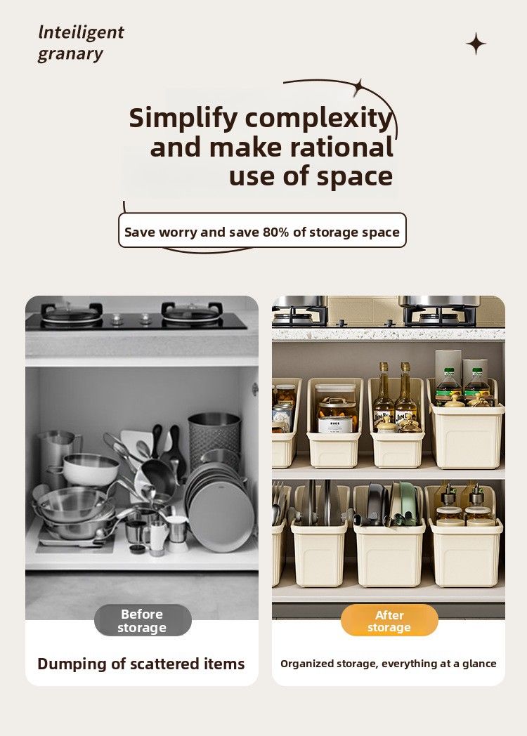 Pot Home Kitchen Large Capacity Japanese Style Organizer Box With Wheels Spice Multi-Functional Storage Rack_voghion.com