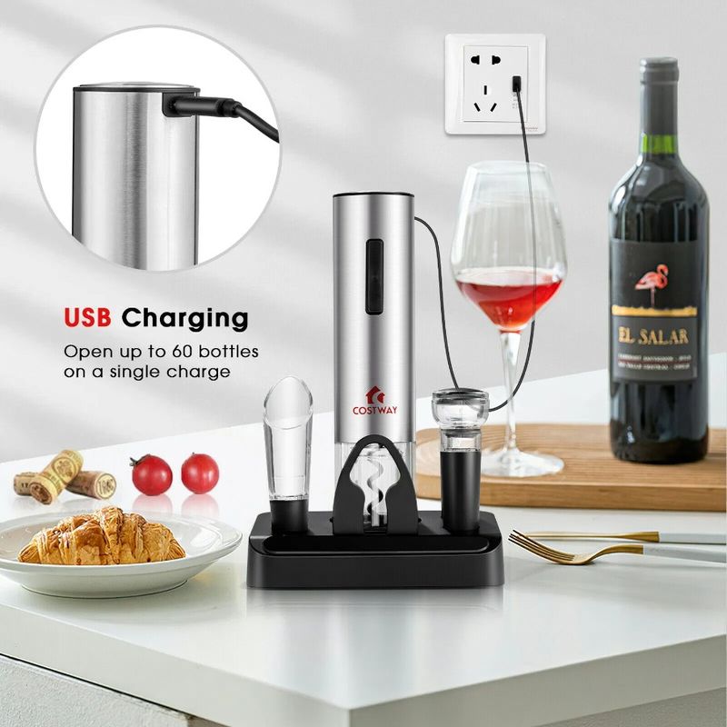 Foil Set Electric Cutter Bottle Opener Wine 6-in-1 With_voghion.com