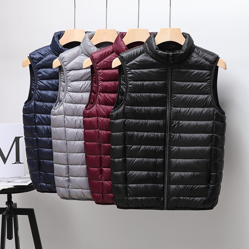 Down 2023 winter thick warm outerwear vest Korean casual stand up collar top men's_voghion.com