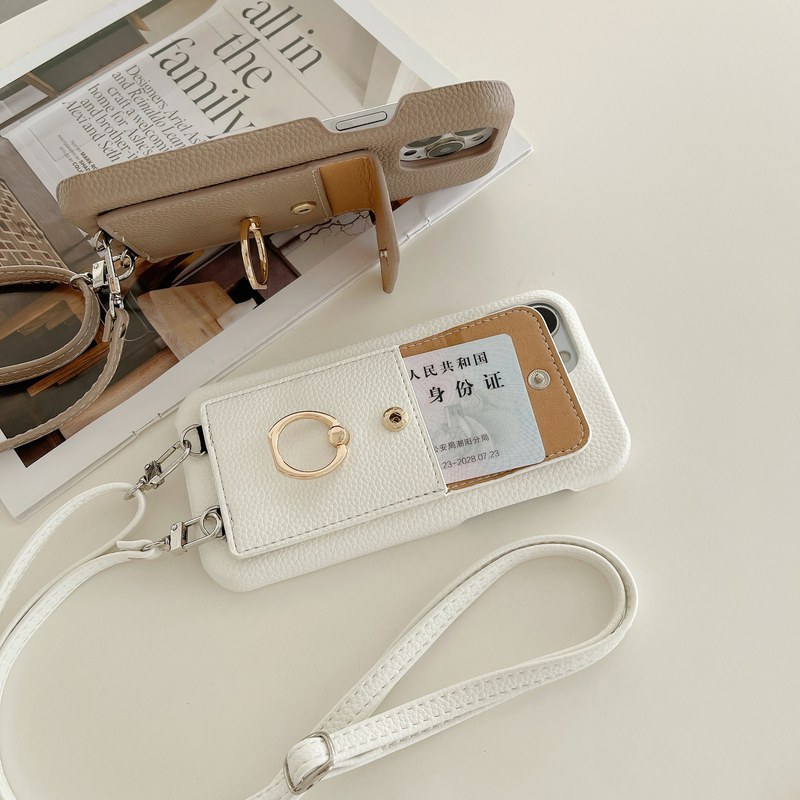 Mobile phone case card holder lanyard suitable for Apple 15Promax mobile phone case 14 women 11max Apple 13promax leather x_voghion.com