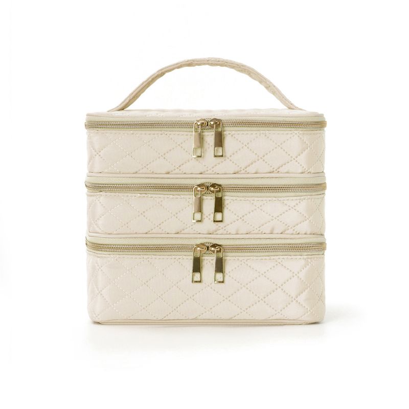 Trousse de toilette à trois compartiments, grande capacité et de haute qualité, sac de toilette portable, trousse de rangement cosmétique de voyage_voghion.com