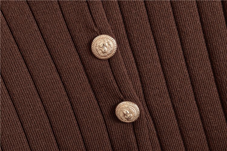 Ženska oblačila, oprijet kroj, krilo, pulover, tridelni komplet za ženske, pomlad in jesen, nov telovnik, pleteni kardigan, komplet_voghion.com