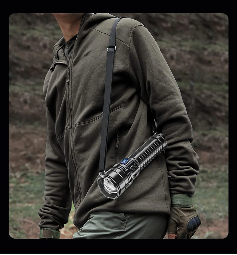 15000mah Built-in Battery 1000W Mot Powerful LED Flashlight Tactical Flash Light Emergency Spotlight 4km Holiday_voghion.com