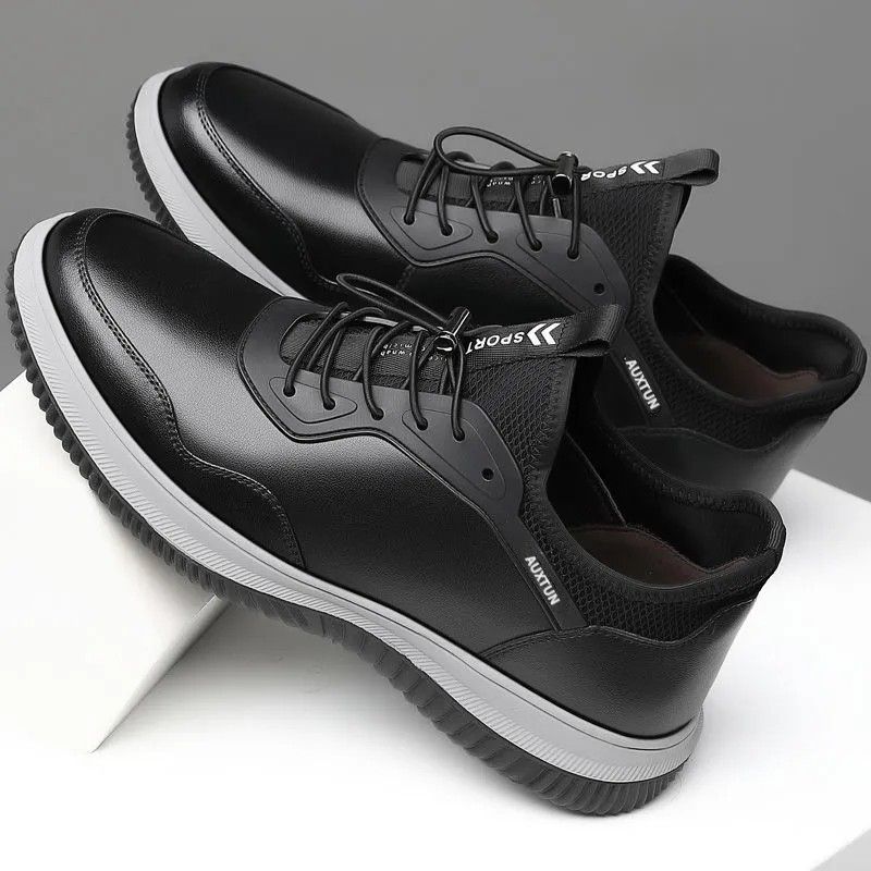 Soft Soled Casual Leather For Men 2025 New Korean Version Comfortable And Breathable Men's With Lace Up British Style_voghion.com