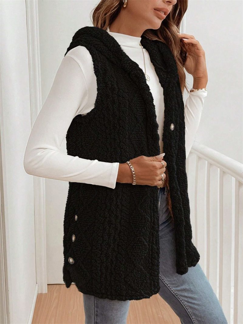 Gilet à capuche réversible en polaire pour femme – Cardigan léger à fermeture éclair, doux et confortable, indispensable pour l'automne_voghion.com