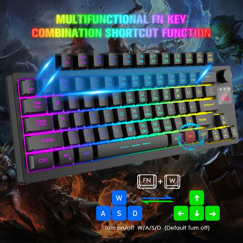 Free Wolf T50 Rechargeable Wireless RGB Luminous Keyboard And Mouse Set E-sports Game Computer Keyboard And Mouse Set_voghion.com