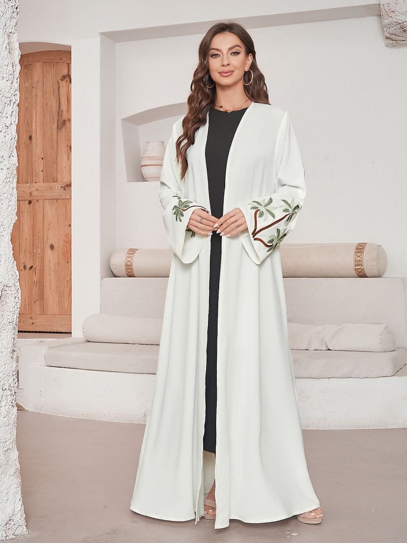2025 neue Moslemische Kleidung Mode Elegante Strickjacke Bestickt Kleid Abaya_voghion.com
