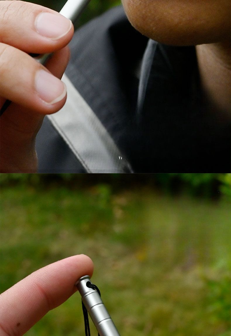 Sifflet de survie en alliage de titane, équipement de camping portable, haute fréquence, pour escalade, entraînement d'urgence, compétition_voghion.com