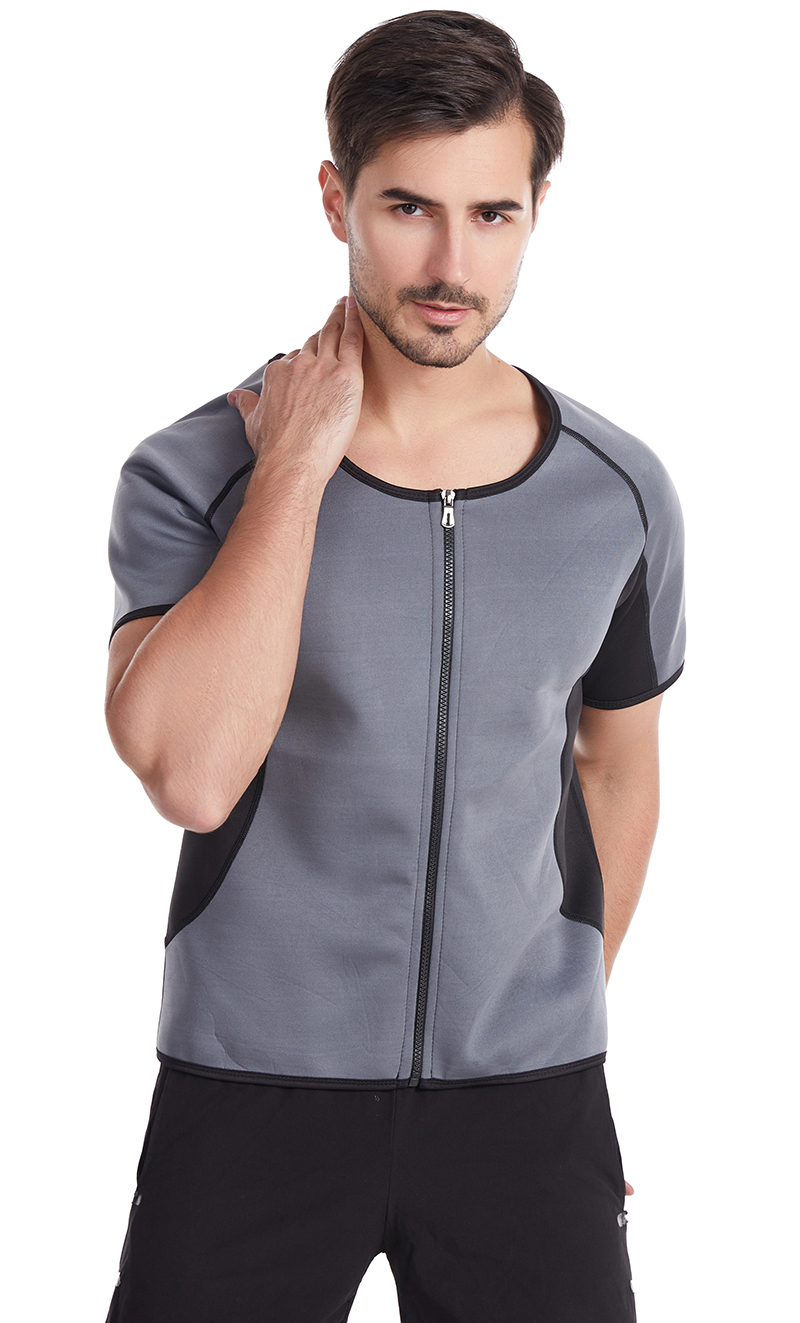 Body Shaper da uomo Tuta da sauna Camicia da sudore Biancheria intima dimagrante Camicia per dimagrire Bruciatore di grasso Allenamento Canotta termica_voghion.com