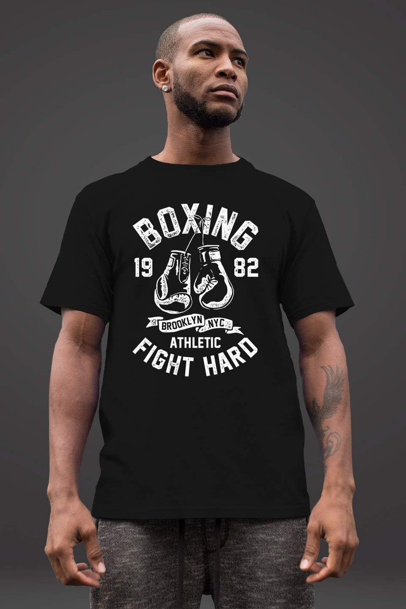Camiseta masculina boxe luta dura Brooklyn NYC design retrô esporte moda estilo de rua_voghion.com