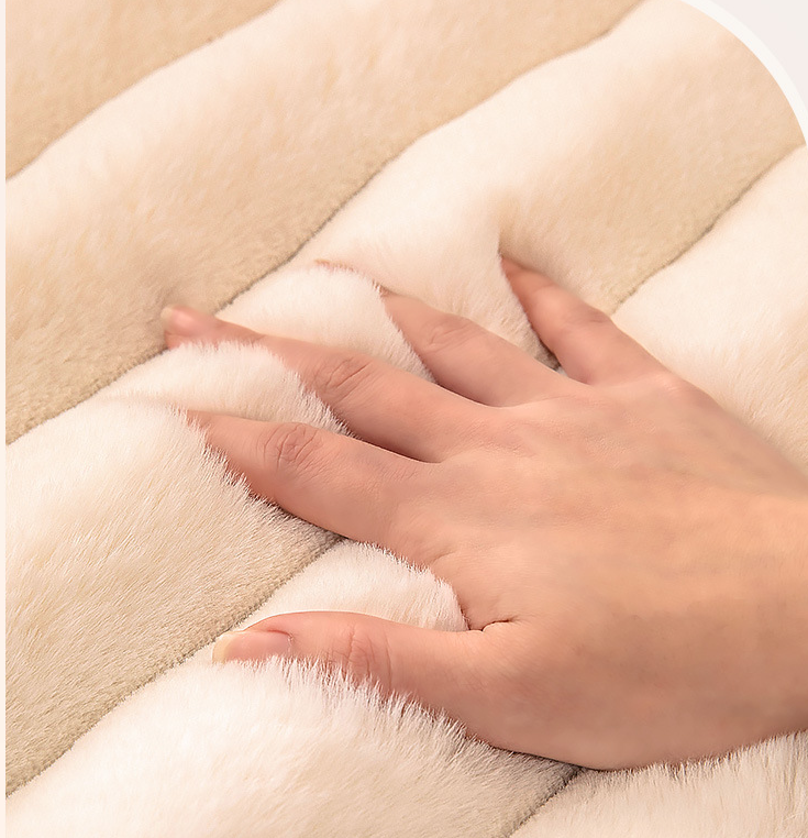 Cojín de sofá de invierno de peluche de conejo, funda de sofá de cuero de madera maciza, cojín de lujo ligero y sencillo de alta gama_voghion.com
