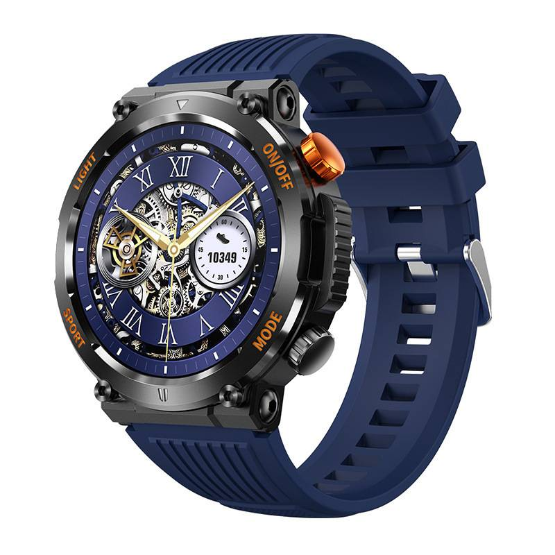 Nouvelle montre intelligente HT17 ronde Bluetooth appel fréquence cardiaque et surveillance de la pression artérielle montre de sport en plein air à trois épreuves_voghion.com