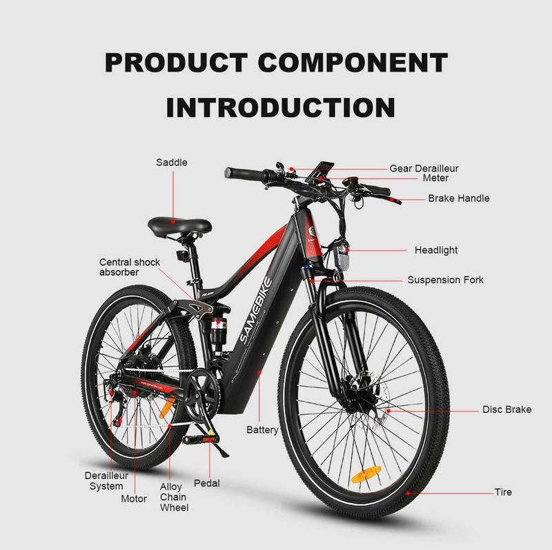 Samebike XD26-II Elektrofahrrad für Erwachsene 750W 26 Zoll Elektro-Mountainbike Vollfederung, 48V 14Ah Akku_voghion.com